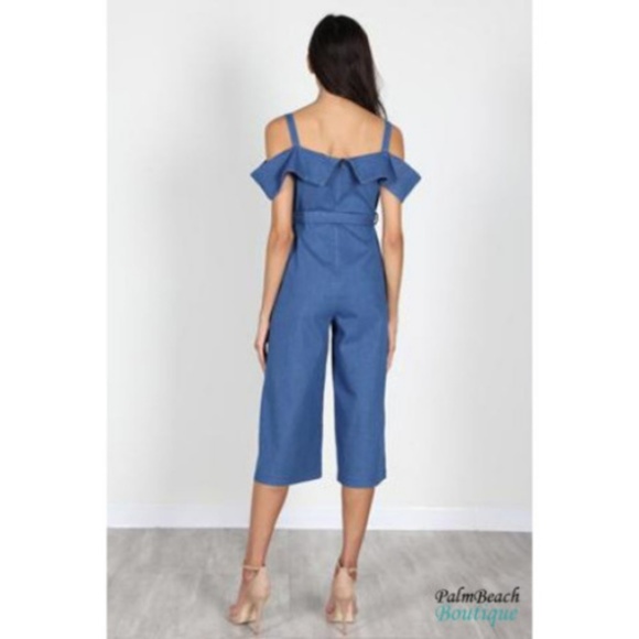 Essue Off Shoulder Denim Jumpsuit - Picture 3 of 3